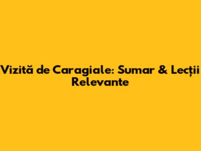 "Vizită" de Caragiale: Sumar & Lecții Relevante