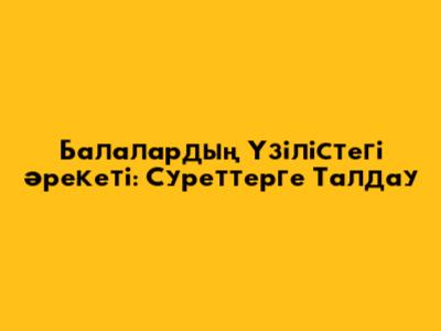 Балалардың Үзілістегі Әрекеті: Суреттерге Талдау