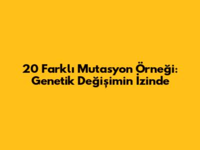 20 Farklı Mutasyon Örneği: Genetik Değişimin İzinde