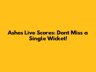Ashes Live Scores: Don't Miss a Single Wicket!