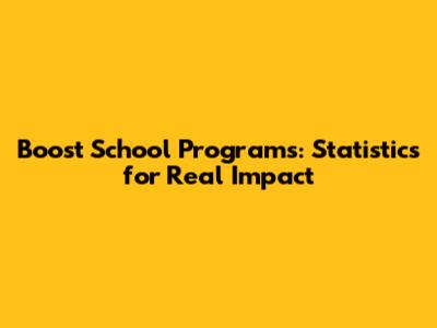 Boost School Programs: Statistics for Real Impact