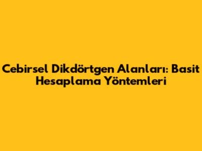 Cebirsel Dikdörtgen Alanları: Basit Hesaplama Yöntemleri