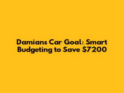 Damian's Car Goal: Smart Budgeting to Save $7200