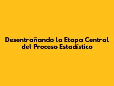 Desentrañando la Etapa Central del Proceso Estadístico