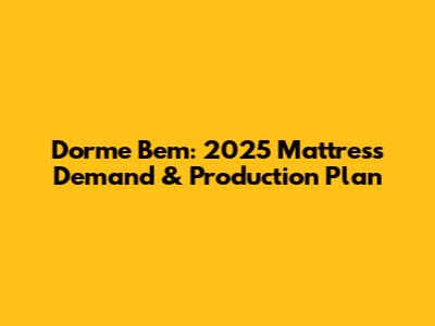 Dorme Bem: 2025 Mattress Demand & Production Plan
