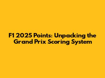 F1 2025 Points: Unpacking the Grand Prix Scoring System