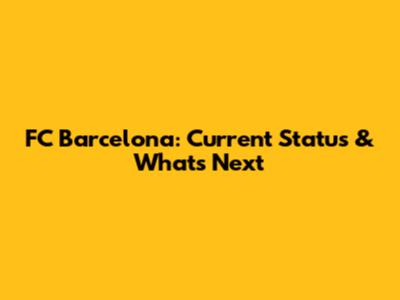 FC Barcelona: Current Status & What's Next