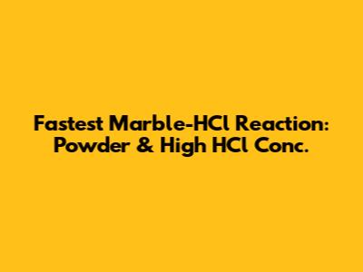 Fastest Marble-HCl Reaction: Powder & High HCl Conc.