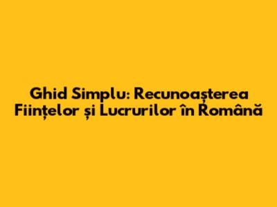 Ghid Simplu: Recunoașterea Ființelor și Lucrurilor în Română