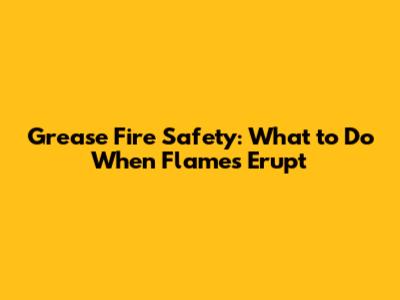 Grease Fire Safety: What to Do When Flames Erupt