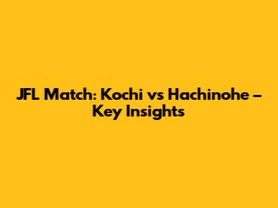 JFL Match: Kochi vs Hachinohe – Key Insights
