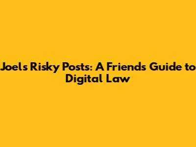 Joel's Risky Posts: A Friend's Guide to Digital Law