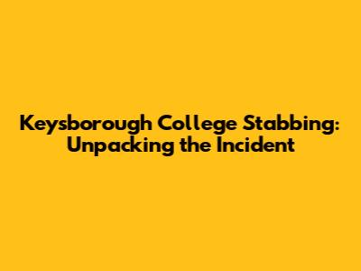Keysborough College Stabbing: Unpacking the Incident