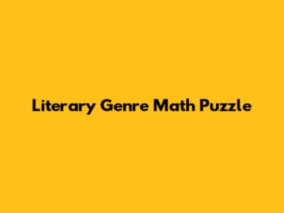 Literary Genre Math Puzzle
