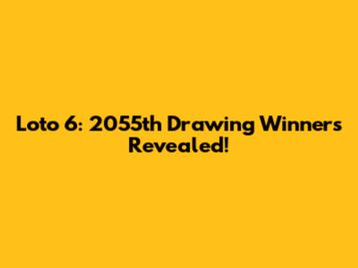 Loto 6: 2055th Drawing Winners Revealed!