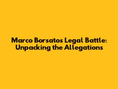 Marco Borsato's Legal Battle: Unpacking the Allegations