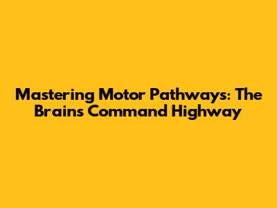 Mastering Motor Pathways: The Brain's Command Highway