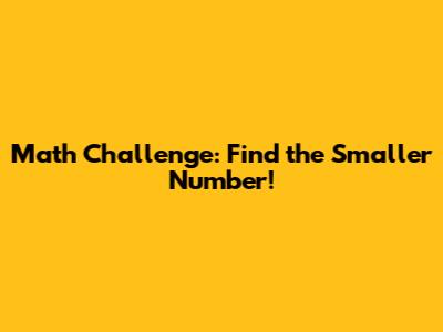 Math Challenge: Find the Smaller Number!