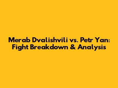 Merab Dvalishvili vs. Petr Yan: Fight Breakdown & Analysis