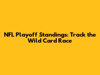 NFL Playoff Standings: Track the Wild Card Race