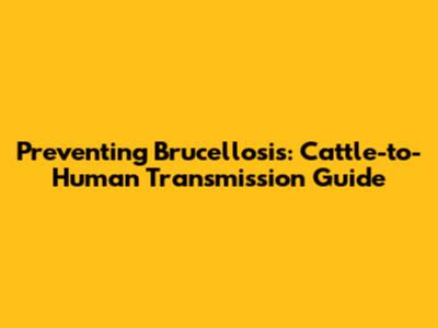 Preventing Brucellosis: Cattle-to-Human Transmission Guide