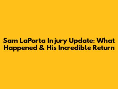 Sam LaPorta Injury Update: What Happened & His Incredible Return