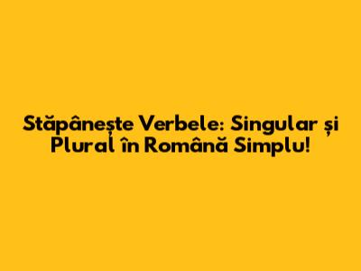 Stăpânește Verbele: Singular și Plural în Română Simplu!