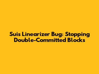 Sui's Linearizer Bug: Stopping Double-Committed Blocks