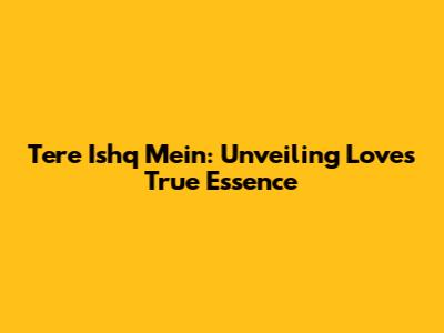 Tere Ishq Mein: Unveiling Love's True Essence
