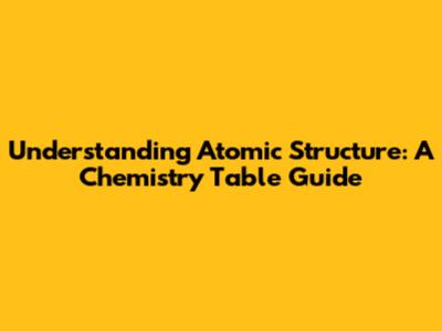 Understanding Atomic Structure: A Chemistry Table Guide
