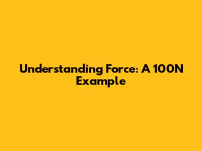 Understanding Force: A 100N Example