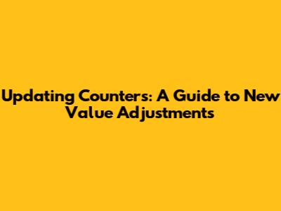 Updating Counters: A Guide to New Value Adjustments
