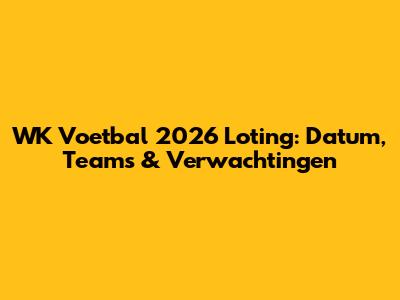 WK Voetbal 2026 Loting: Datum, Teams & Verwachtingen
