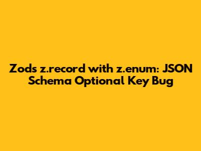 Zod's z.record with z.enum: JSON Schema Optional Key Bug
