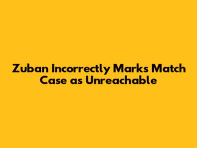 Zuban Incorrectly Marks Match Case as Unreachable